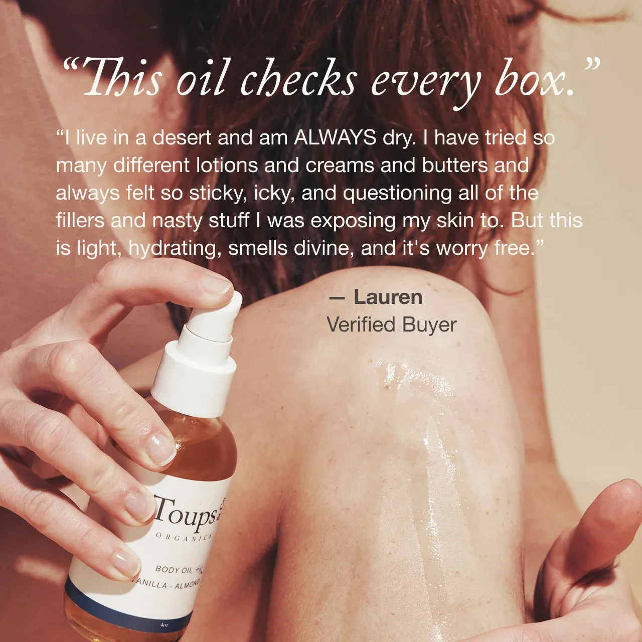 Toups and Co Organic Body Oil kropsolie citrus let fugt