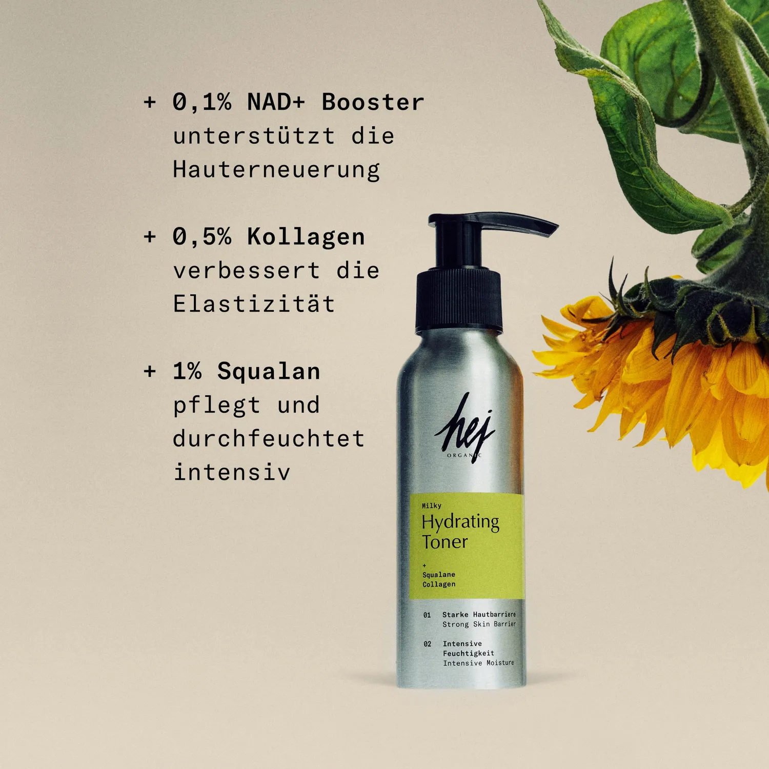 Hej Organic Milky Hydrating ansigtstoner 100 ml kollagen