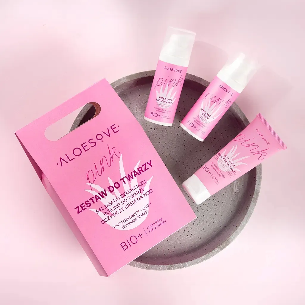 Sylveco Aloesove Pink ansigtssæt med aloe og taske