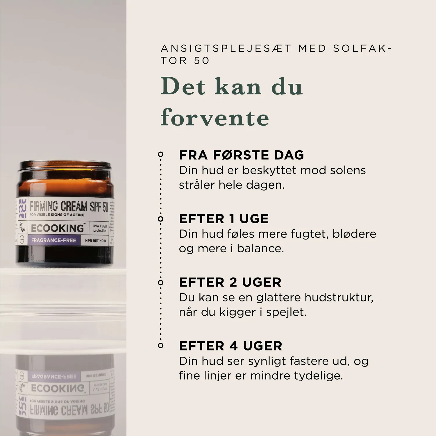 Ecooking Firming Cream SPF 50 sæt med serum og rens