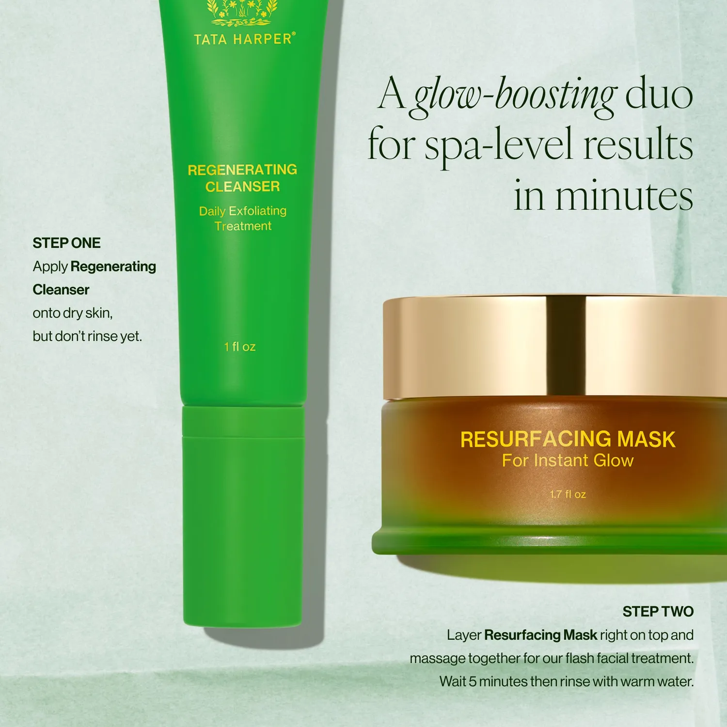 Tata Harper Instant Glow Facial ansigtssæt peeling glød