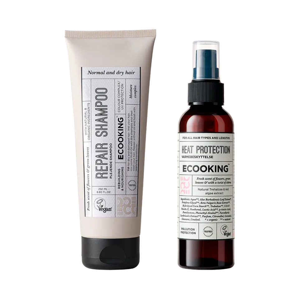 Ecooking Hårsæt shampoo varmebeskyttelse 2 dele