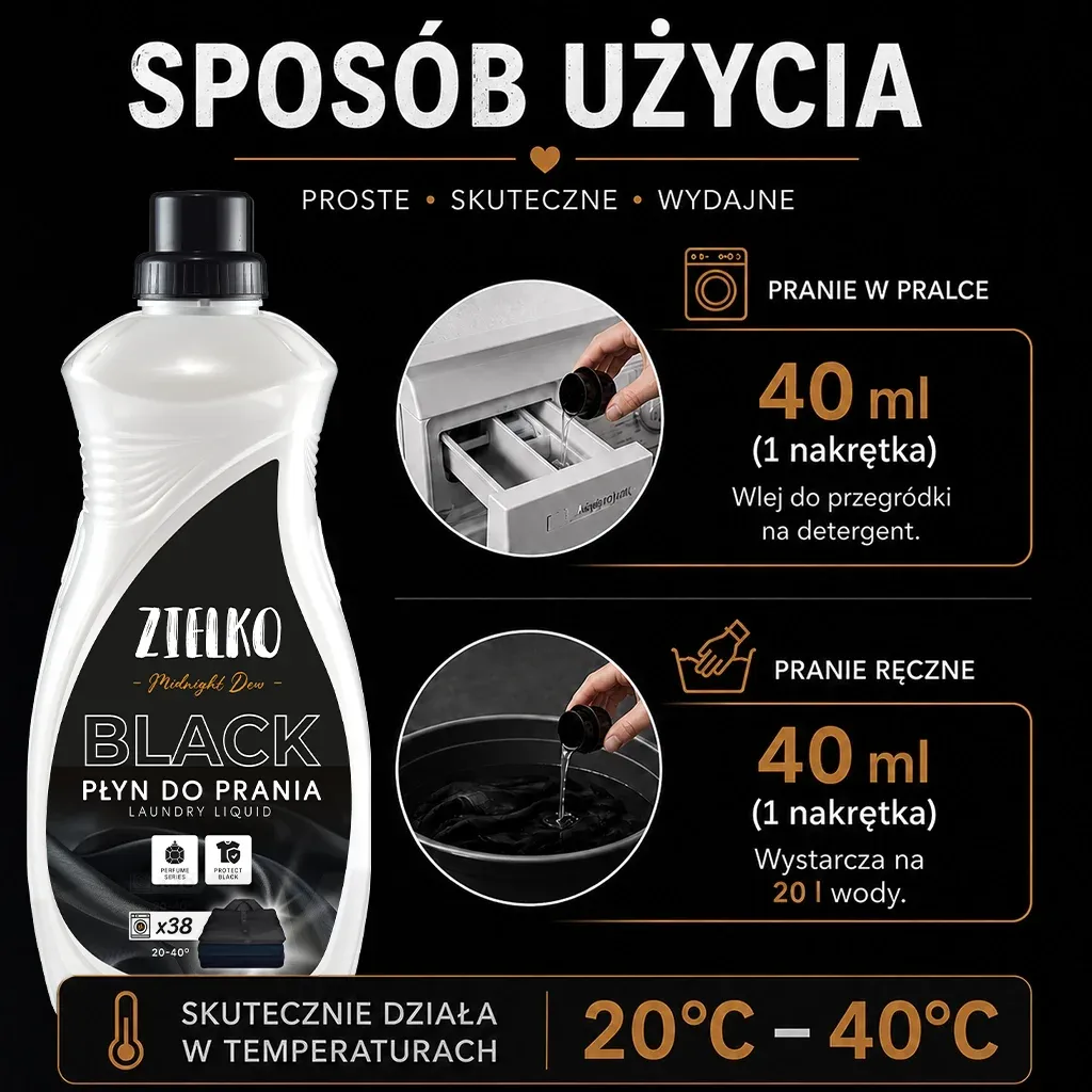 Sylveco Zielko Midnight Dew Vaskemiddel Sort Tøj