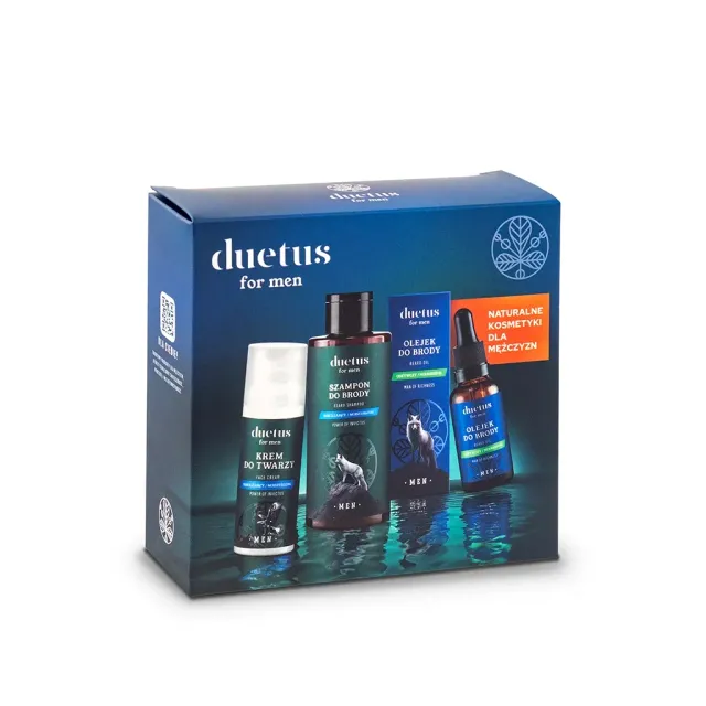 Duetus For Men skægplejesæt shampoo olie creme