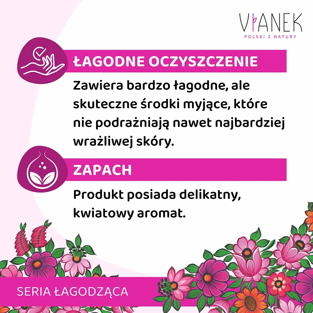 Vianek mild ansigtsskum med lakrids og allantoin sart hud