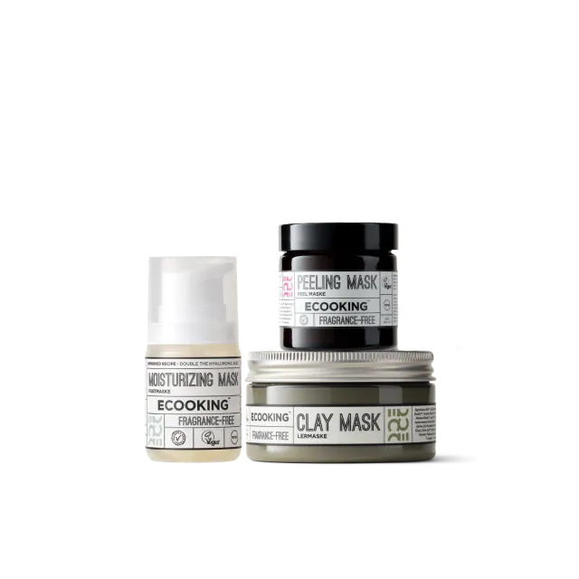 Ecooking Effektiv Maskerutine sæt 3 masker glød