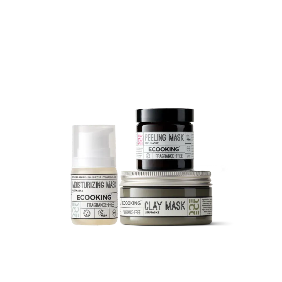 Ecooking Effektiv Maskerutine sæt 3 masker glød