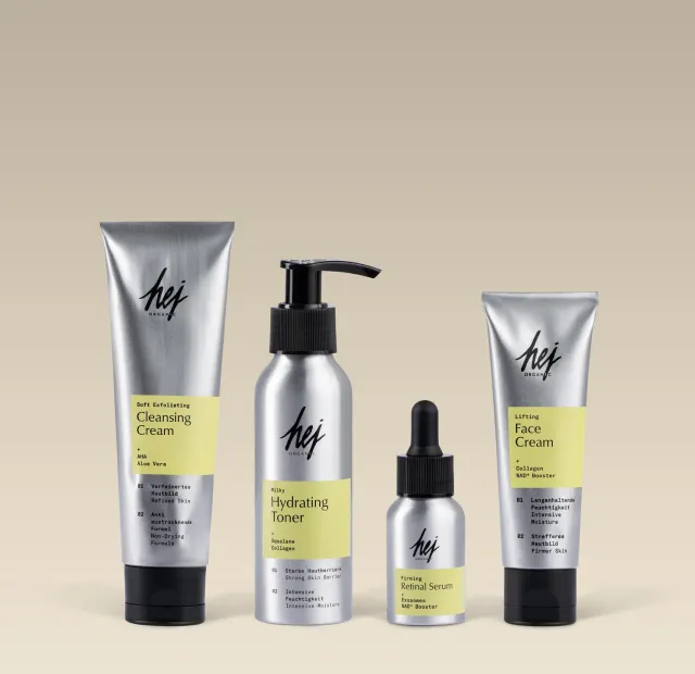Hej Organic Skin Longevity hudplejesæt 4 dele retinal