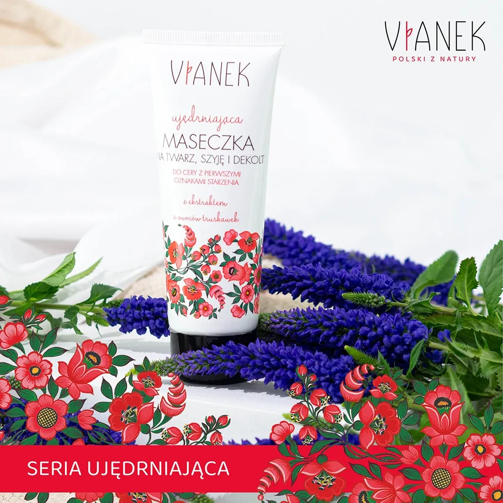 Vianek opstrammende ansigtsmaske jordbær 75 ml