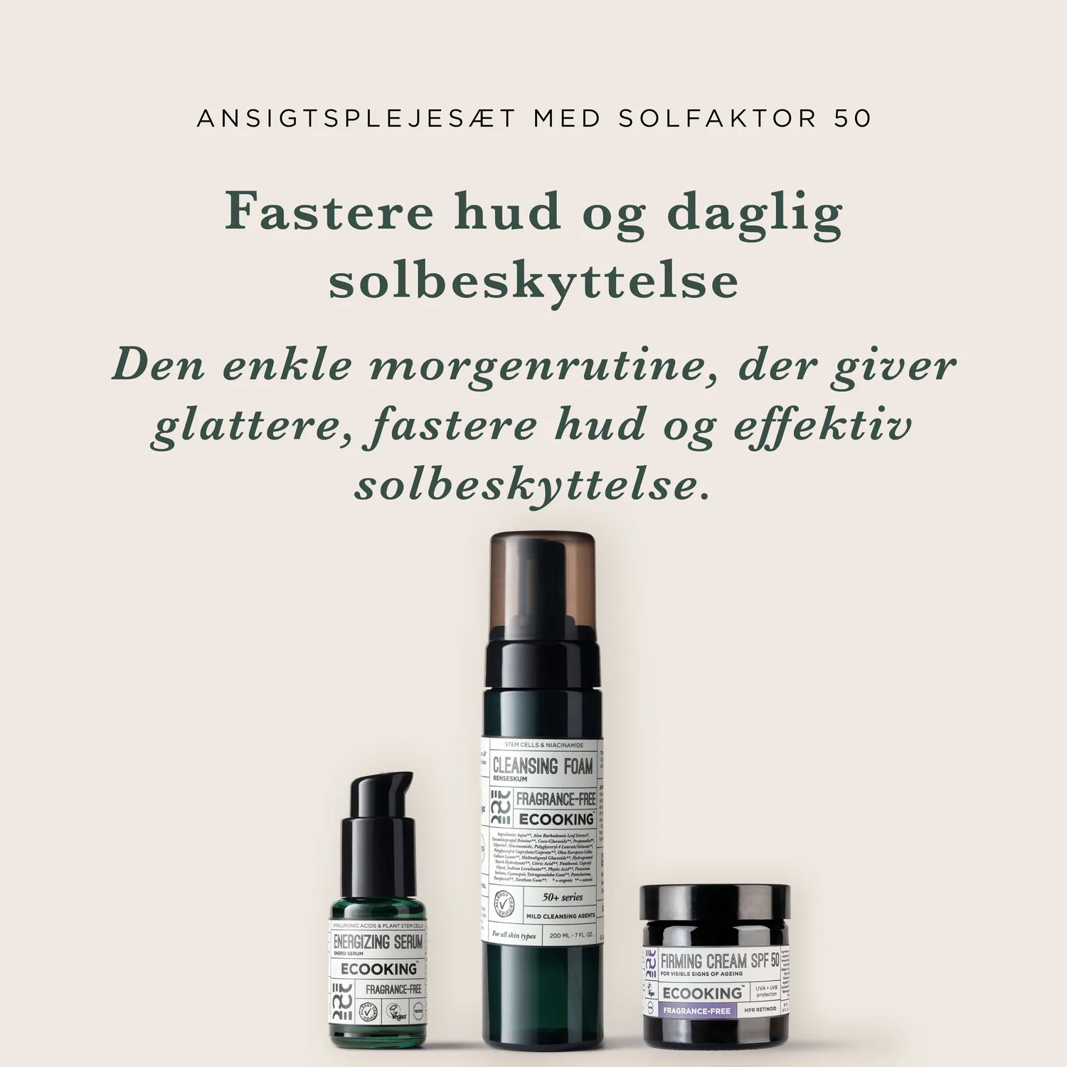 Ecooking Firming Cream SPF 50 sæt med serum og rens