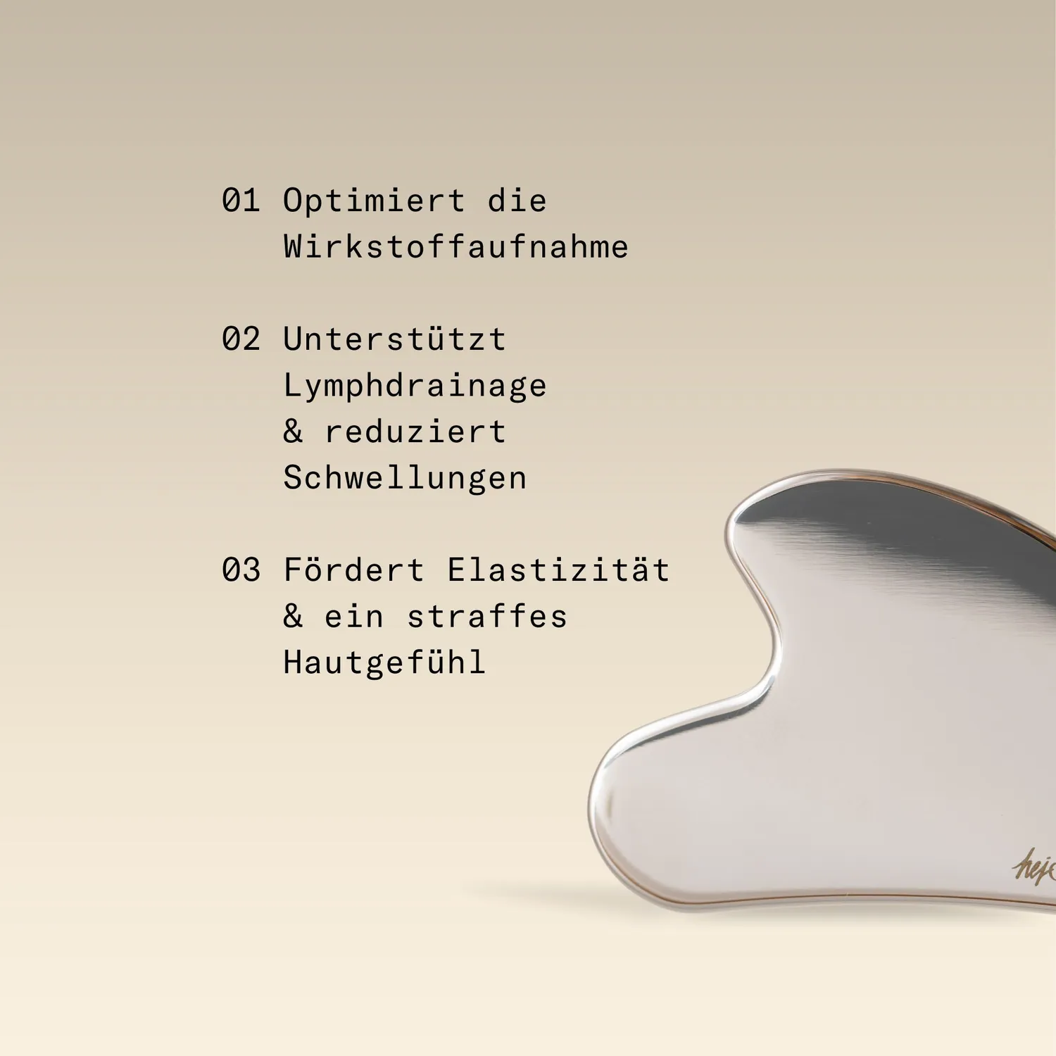 Hej Organic Skin Longevity gua sha 1 stk rustfrit stål