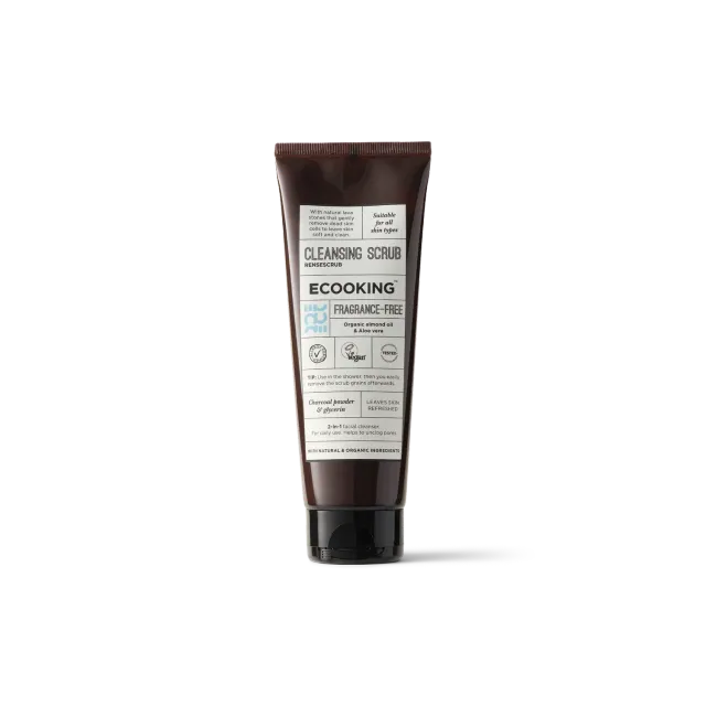 Ecooking Rensescrub ansigtsscrub parfumefri med glykolsyre