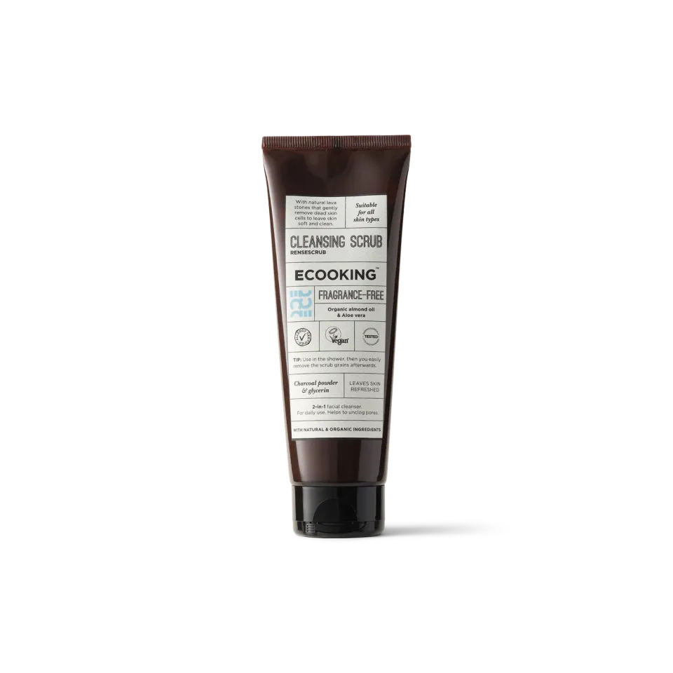 Ecooking Rensescrub ansigtsscrub parfumefri med glykolsyre