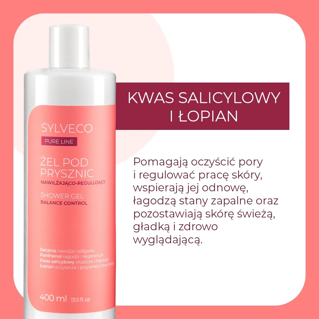Sylveco Pure Line Fugtgivende showergel til fedtet hud