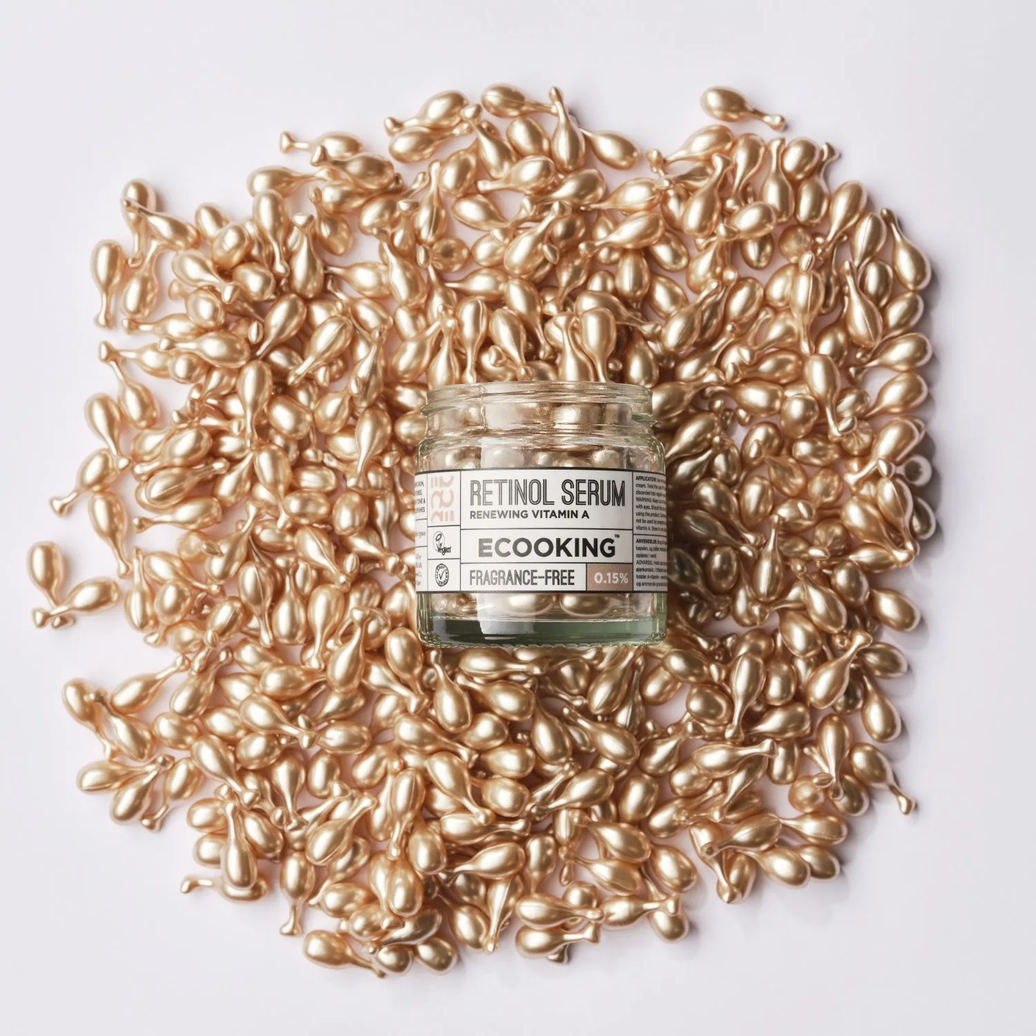 Ecooking Retinol Serum kapsler 0,15% parfumefri glattere hud