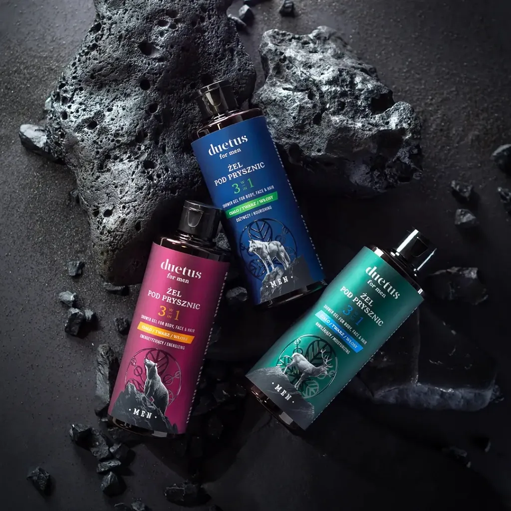 Duetus for Men shower gel 3i1 sæt 3 varianter pleje