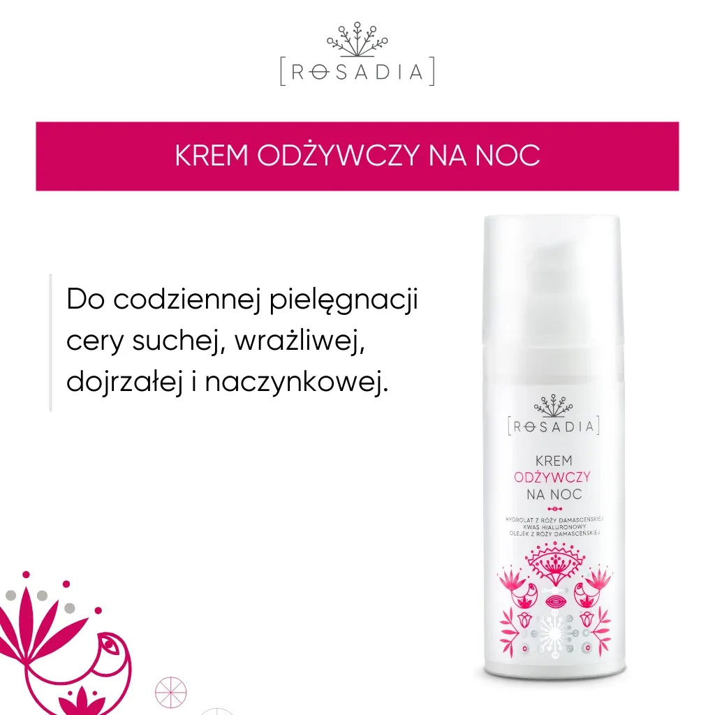 Sylveco Rosadia nærende natcreme 50 ml sart hud