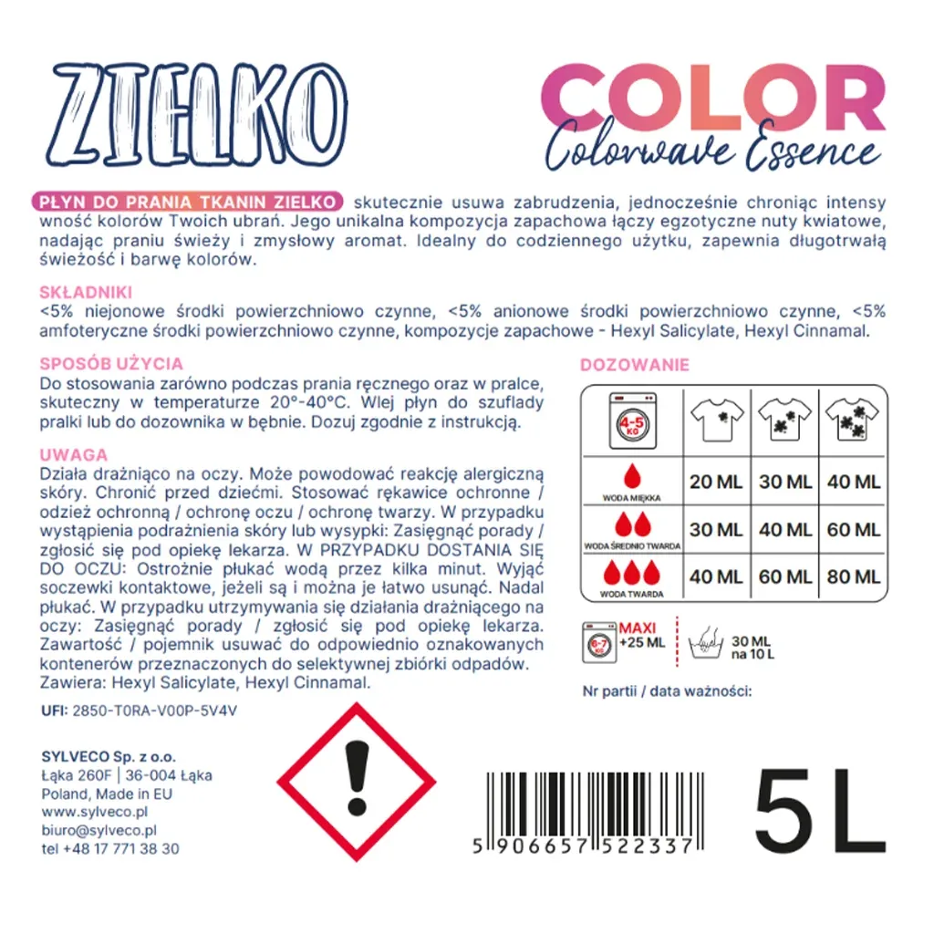 Zielko Colorwave Essence vaskemiddel kulørt 5 L