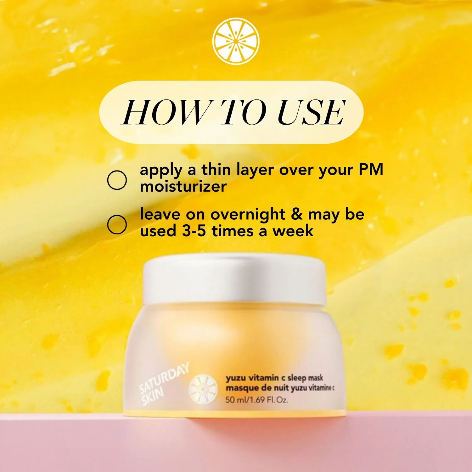 Saturday Skin Yuzu Overnight Glow natmaske Value Duo med C-vitamin