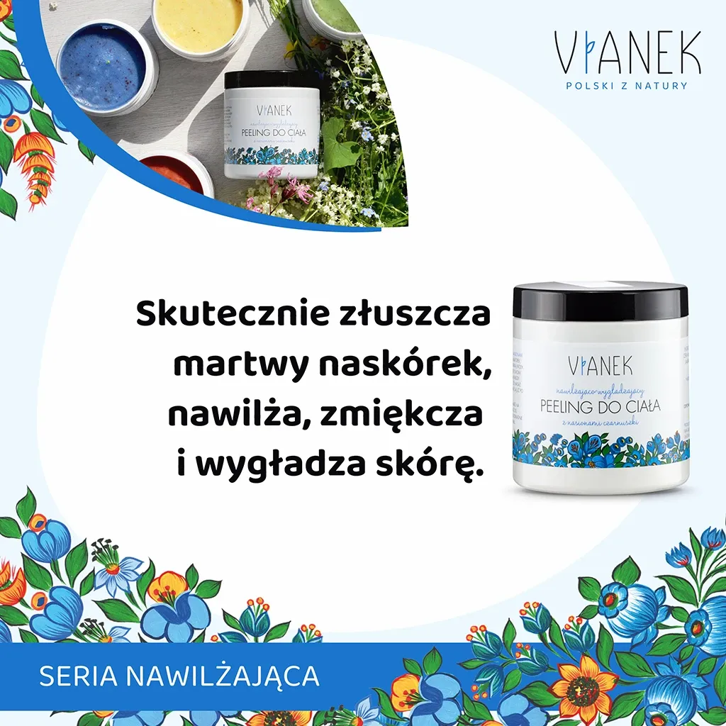 Vianek Fugtgivende Bodyscrub med sukker og sortkommen