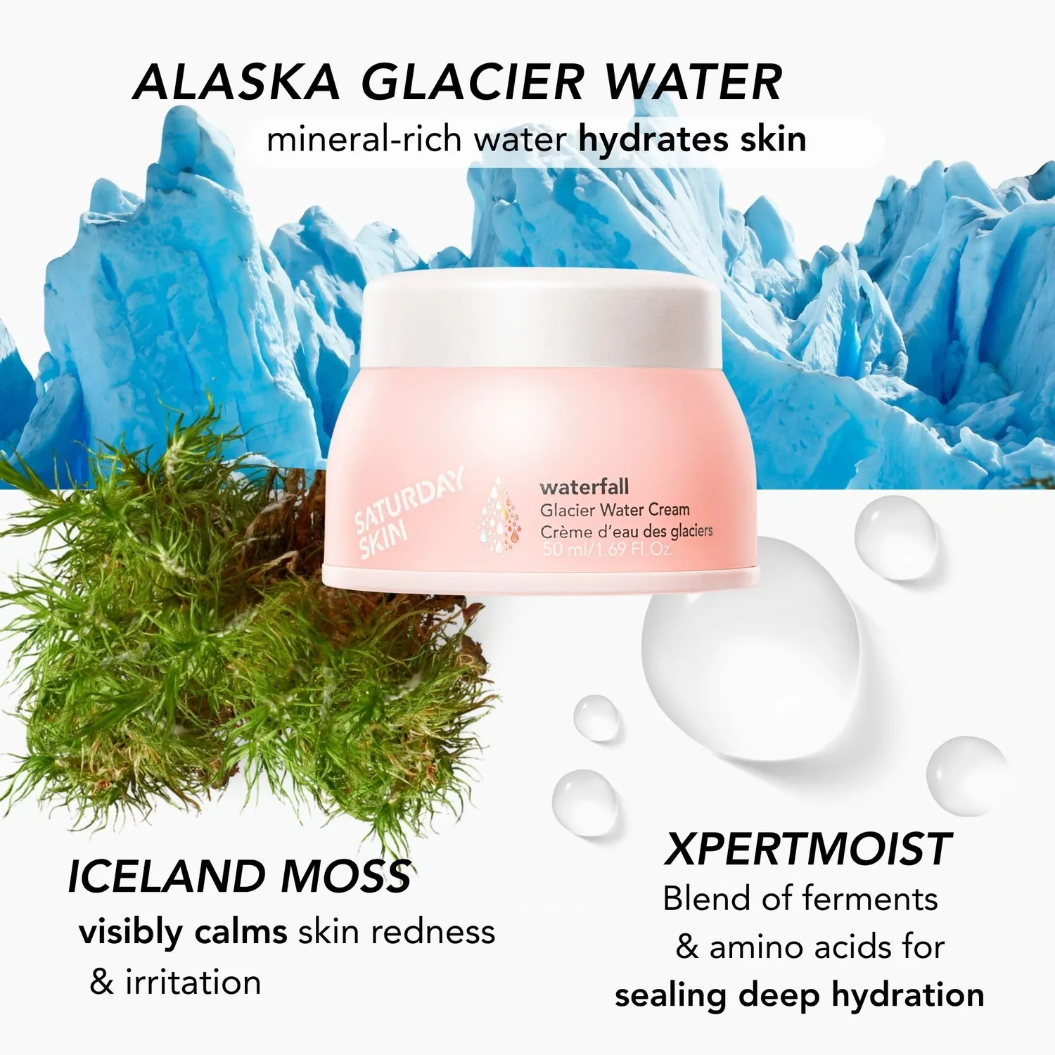 Saturday Skin Waterfall Glacier Water Cream 100 ml fugtcreme