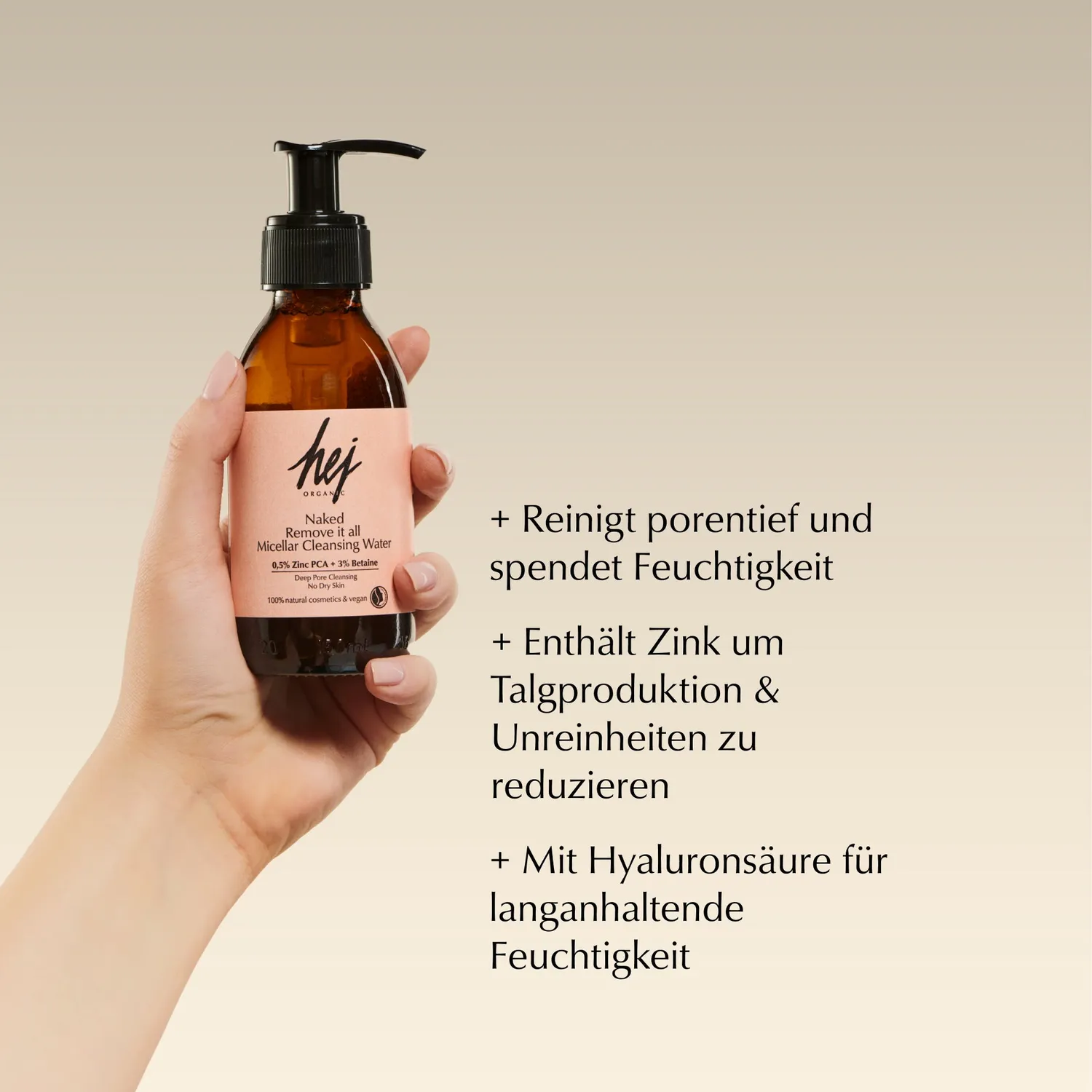 Hej Organic Naked Remove It All rensevand 150 ml til uren hud