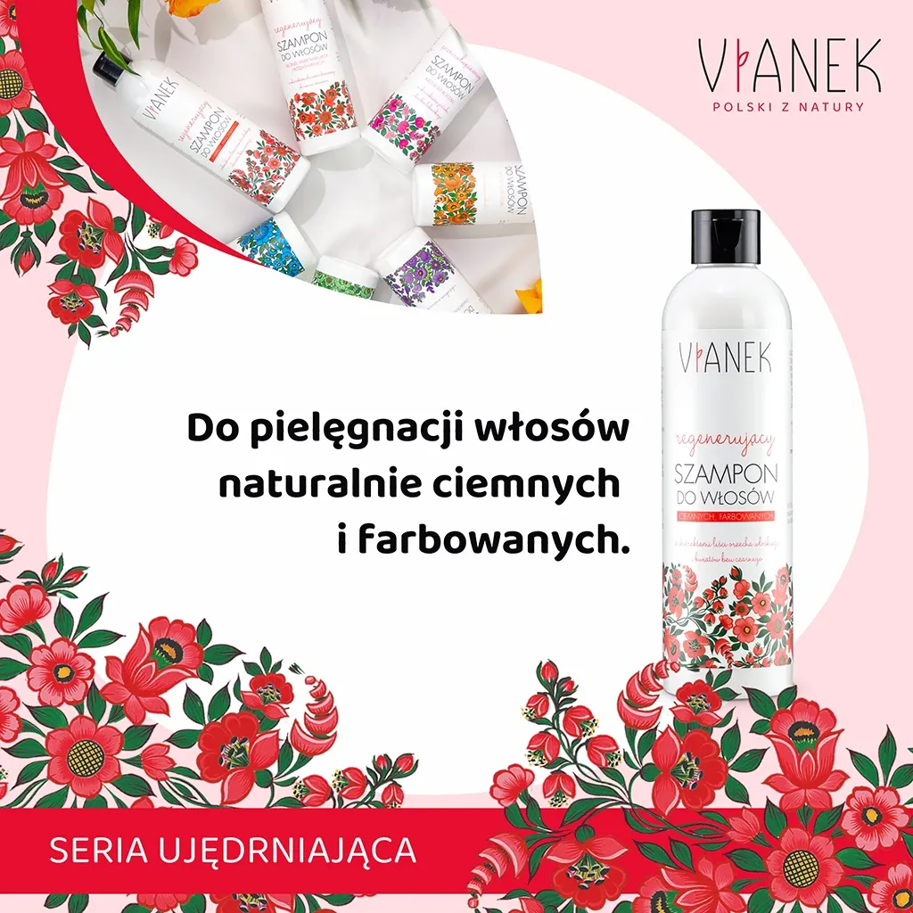 Vianek regenererende shampoo mørkt farvet hår 300 ml