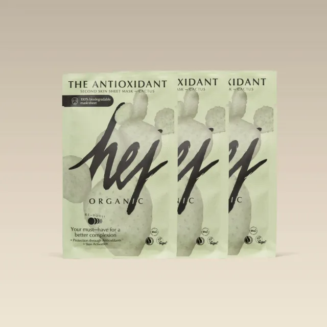 Hej Organic The Antioxidant stofmaske sæt 3 stk kaktus